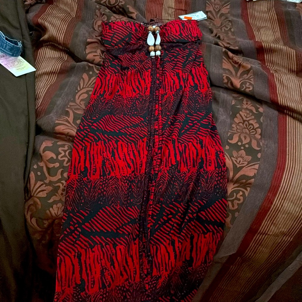 Dress long red